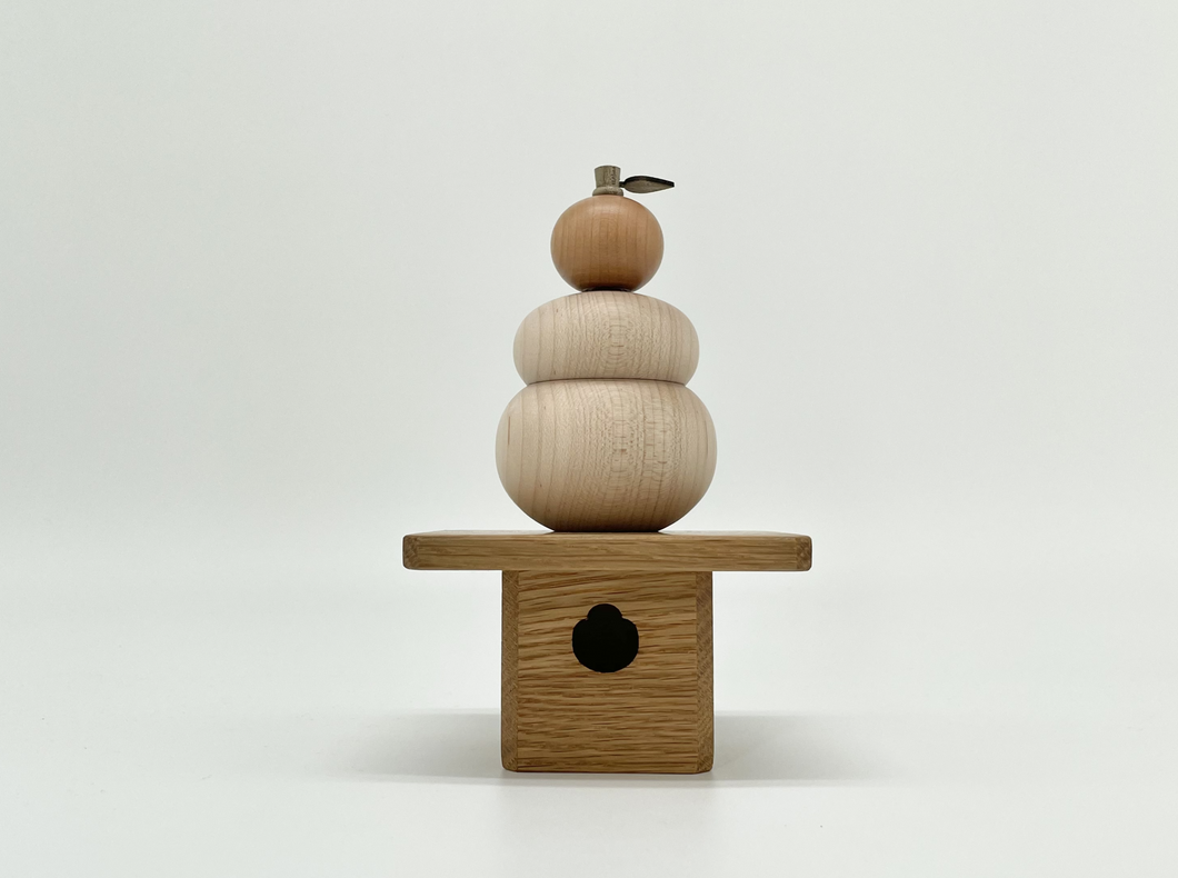 New Year Decoration - Handmade Wooden Kagami Mochi (S)